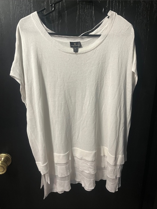Worthington Tops - Worthington Cream Layered Short-Sleeve Tunic
